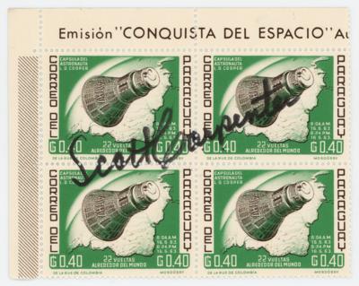 Lot #7010 Scott Carpenter Signed Stamp Block - Image 1