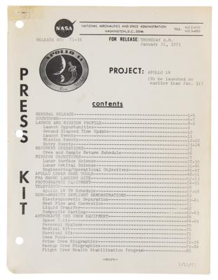 Lot #7162 Apollo 14 Press Kit and Press Conference Transcript - Image 2