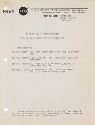 Lot #7162 Apollo 14 Press Kit and Press Conference Transcript - Image 3