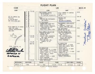 Lot #7090 Buzz Aldrin, Michael Collins, and Charlie Duke Signed Apollo 11 Final Flight Plan - Image 2