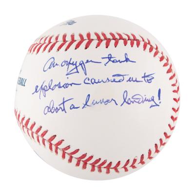 Lot #7136 Fred Haise Signed Baseball - Image 2