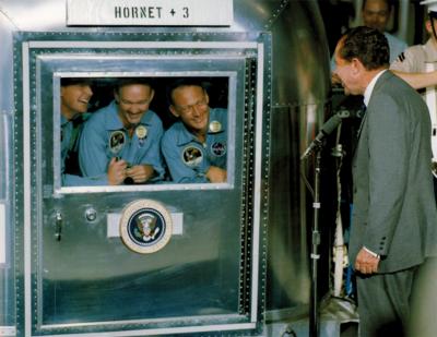 Lot #7094 Apollo 11 Signed Snapshot Photograph of the Mobile Quarantine Facility - Image 2