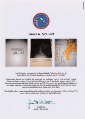 Lot #7075 Apollo 9 Photo Map Checklist Page [Attested as Flown by Richard Garner] - Image 3