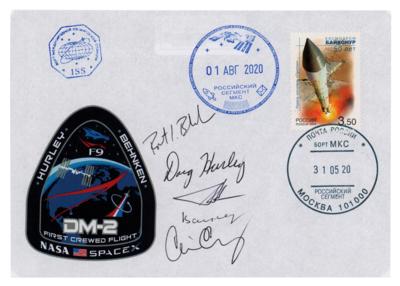 Lot #7373 SpaceX DM-2 Flown Cover Signed by (5)