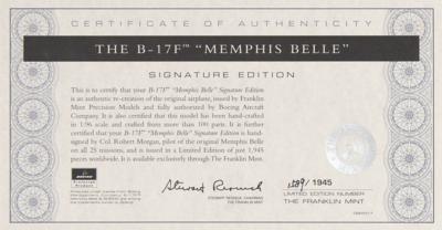 Lot #7396 Robert Morgan Signed Memphis Belle Model Airplane - Image 5