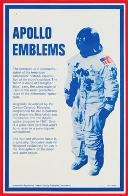 Lot #7110 Apollo 11: Owens Corning 'Apollo Emblems' Beta Cloth Patches - Image 2