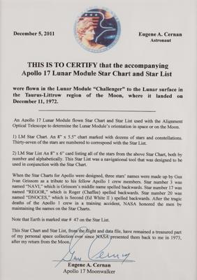 Lot #7203 Apollo 17 Lunar Surface Flown LM Star Chart and Star List - From the Personal Collection of Gene Cernan - Image 3