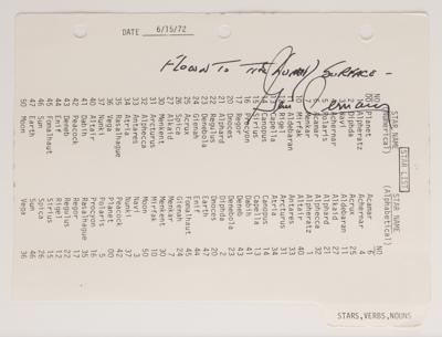 Lot #7203 Apollo 17 Lunar Surface Flown LM Star Chart and Star List - From the Personal Collection of Gene Cernan - Image 4