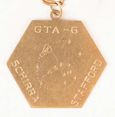 Lot #7006 Jo Schirra's Mercury-Apollo Charm Bracelet including (4) Flown Charms, with Rare Gold Apollo 7 Robbins Medallion - Image 8