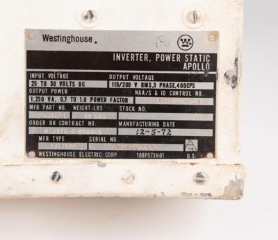 Lot #7250 Apollo CM Block II Electrical Power Inverter - Image 4