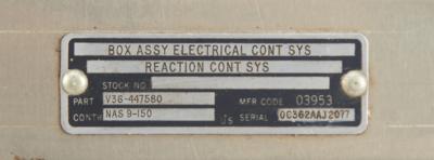 Lot #7237 Apollo CM Block II Reaction Control System Controller (Electrical Control System Box) Assembly - Image 4