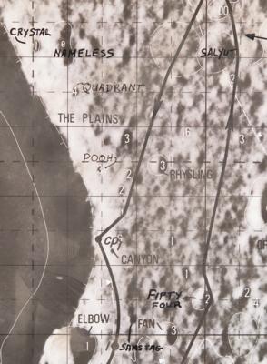 Lot #7177 Apollo 15 Lunar Surface-Used LRV Photo Map - From the Personal Collection of Dave Scott - Image 4