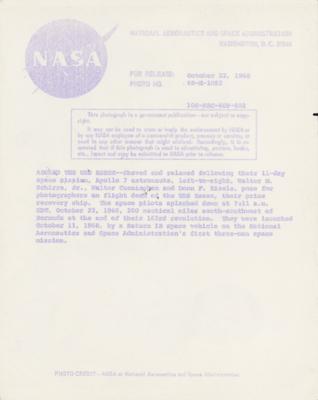Lot #7053 Apollo 7 Signed Photograph - Image 2