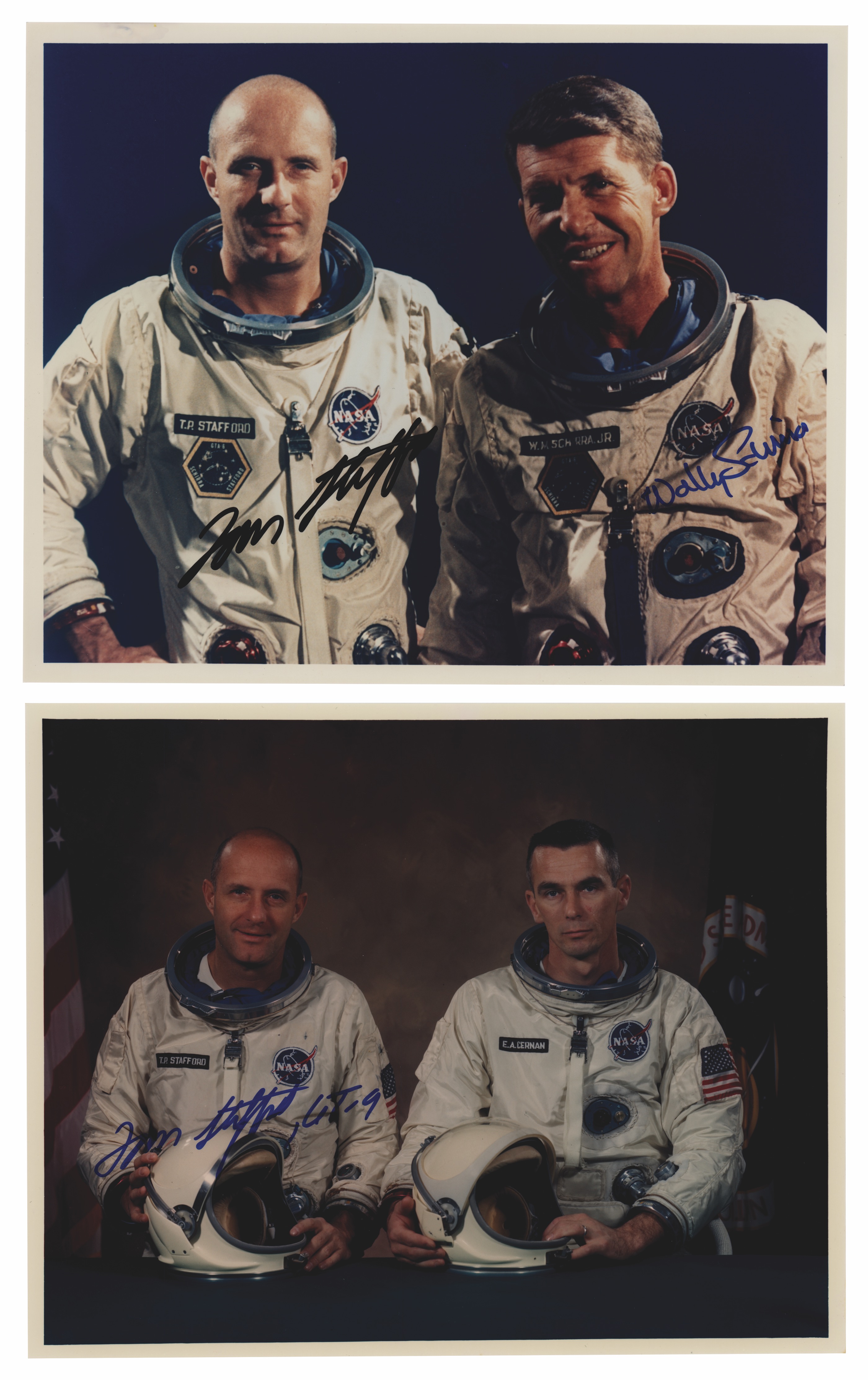 Lot #7047 Gemini 6 (2) Signed Photographs - Image 1