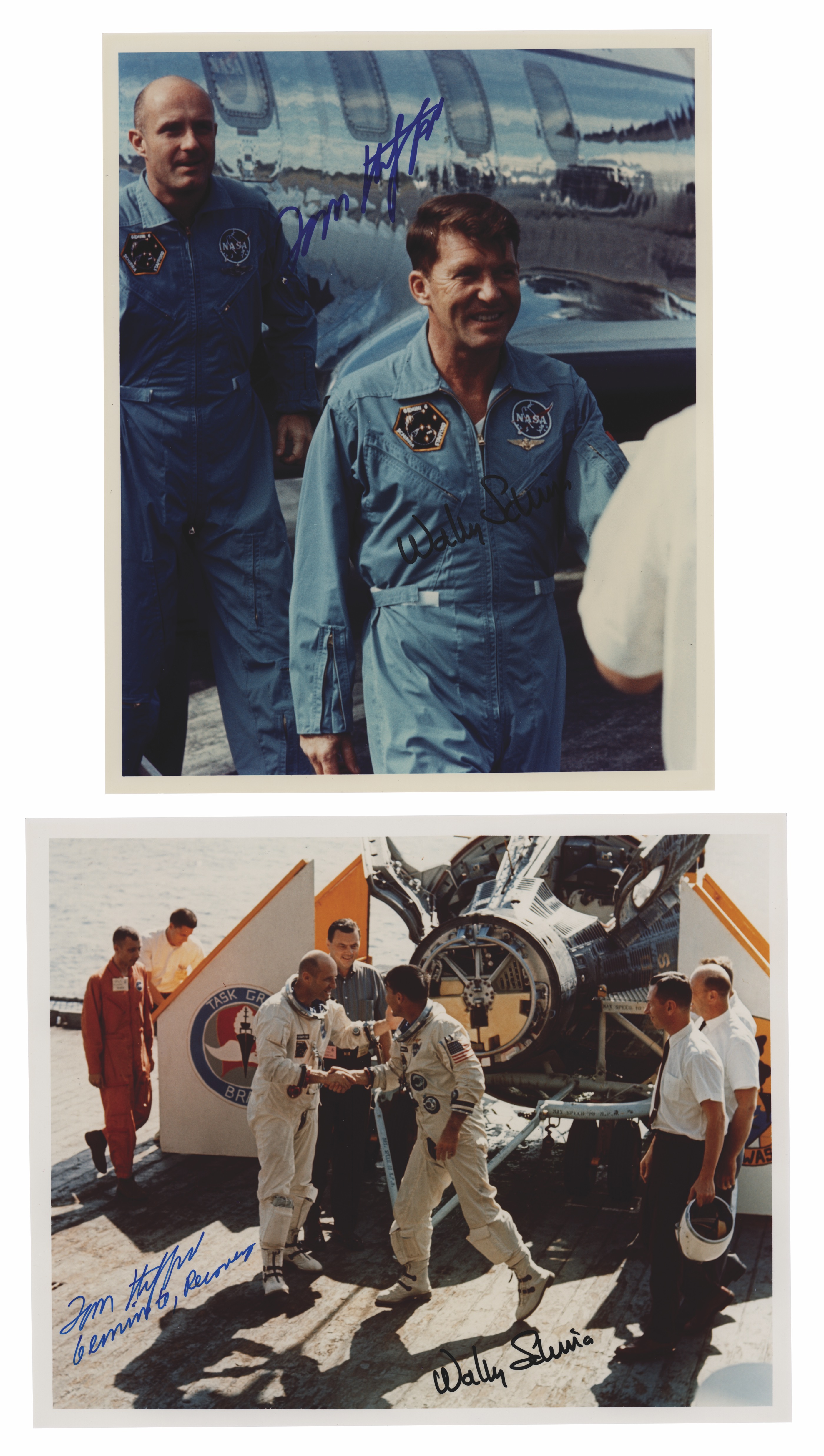 Lot #7048 Gemini 6 (2) Signed Photographs