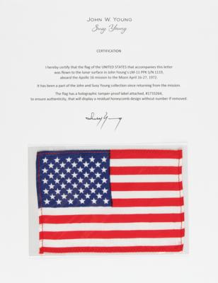 Lot #7193 Apollo 16 Lunar Surface-Flown American Flag - From the Personal Collection of John Young