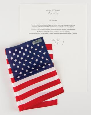 Lot #7194 Apollo 16 Large Flown American Flag - From the Personal Collection of John Young - Image 2