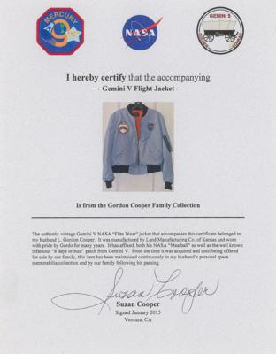 Lot #7026 Gordon Cooper's Gemini 5 Jacket with Rare '8 Days or Bust' Patch - Image 4