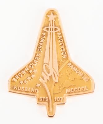 Lot #7294 STS-107 Unflown Gold Robbins Medal, No.