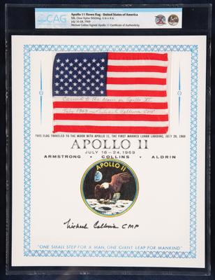 Lot #7095 Apollo 11 Flown American Flag - From the Personal Collection of Michael Collins - Image 3