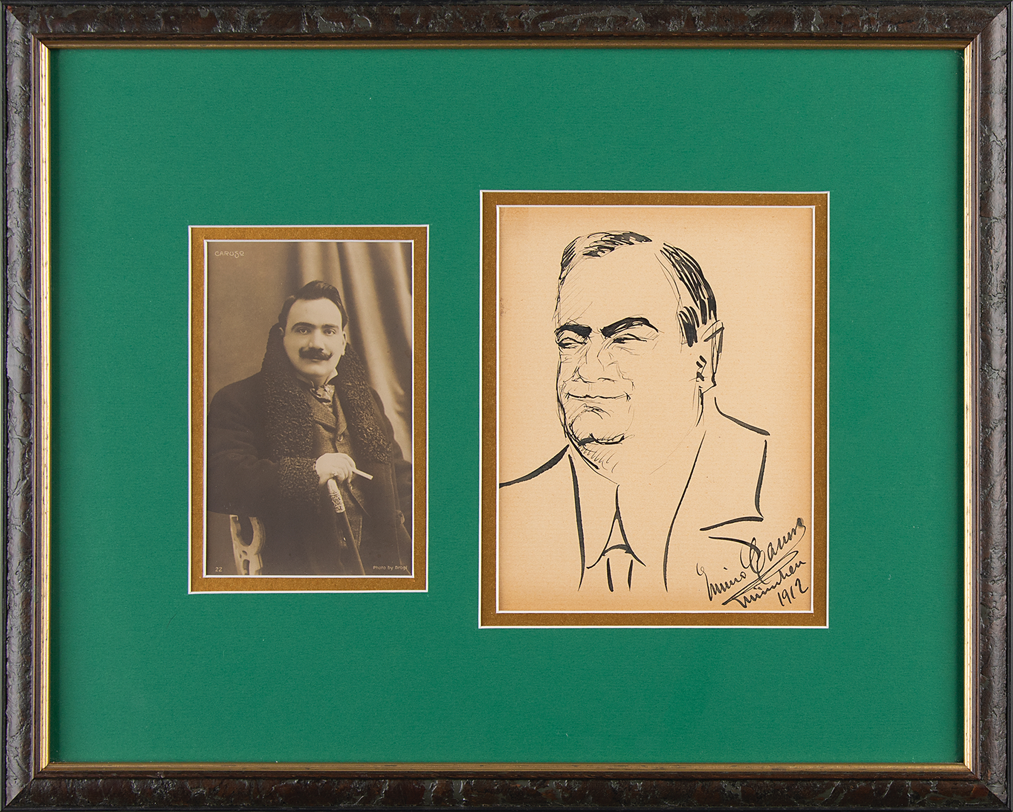 Enrico Caruso Signed Sketch RR Auction