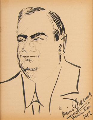 Lot #504 Enrico Caruso Signed Sketch - Image 2