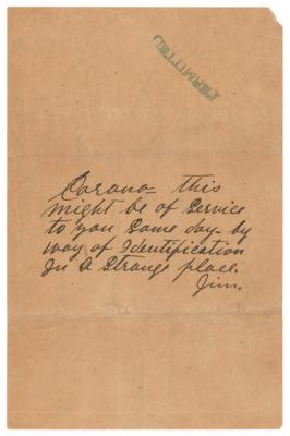 Lot #198 James Younger Rare Autograph Letter Signed from Prison - Image 1