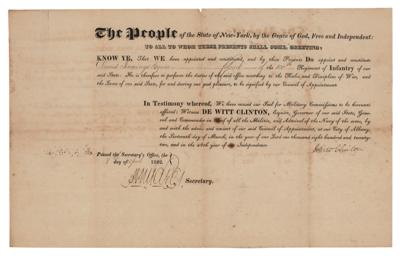 Lot #212 DeWitt Clinton Document Signed (1822) - Image 1