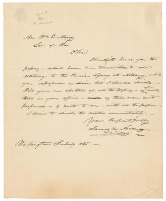 Lot #4 James K. Polk Autograph Letter Signed as President to Secretary of War William Marcy - Image 1