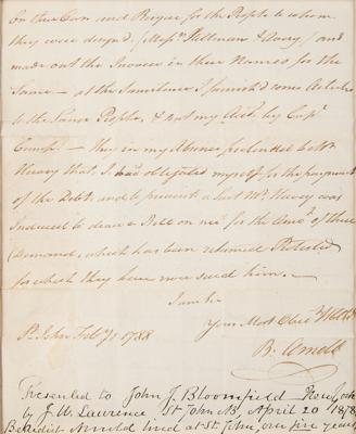 Lot #273 Benedict Arnold Autograph Letter Signed on Lumber Trade - Image 3