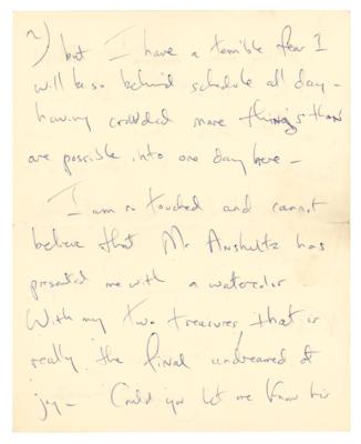 Lot #69 Jacqueline Kennedy Autograph Letter Signed as First Lady, Procuring Watercolor Paintings for Her Husband's Birthday (1963) - Image 2