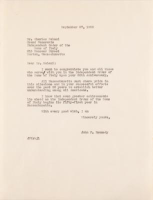 Lot #102 John F. Kennedy (3) Typed Letters from