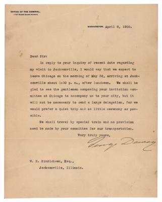 Lot #298 George Dewey Typed Letter Signed