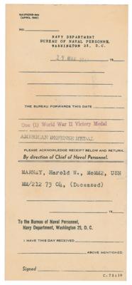 Lot #108 John F. Kennedy (4) Signed Letters to the Mother of Harold Marney, a Lost Crew Member of PT-109 - with a Purple Heart medal, photographs, and archival family documents - Image 31