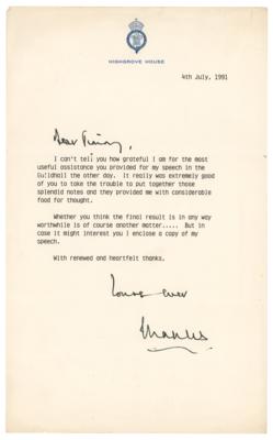 Lot #242 King Charles III Typed Letter Signed to Jimmy Savile - Image 1