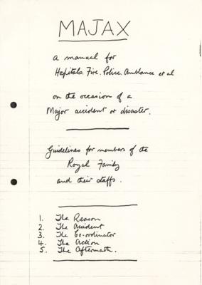 Lot #243 King Charles III Autograph Letter Signed to Jimmy Savile on the Royal Family's Response to Disasters - Image 4