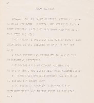 Lot #111 Kennedy Assassination: Dow Jones Ticker Tape from November 22, 1963 - Image 6