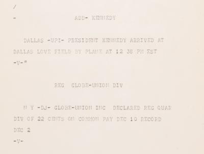 Lot #111 Kennedy Assassination: Dow Jones Ticker Tape from November 22, 1963 - Image 9