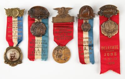 Lot #293 Civil War Collection of (39) Michigan State Reunion Badges and Ribbons with Handwritten Letter and Mourning Locket - Image 2