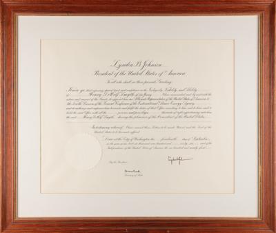 Lot #44 Lyndon B. Johnson Document Signed as President for International Atomic Energy Agency Representative - Image 2