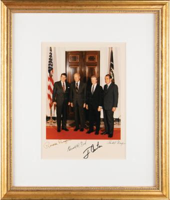 Lot #20 Four Presidents Signed Photograph (Taken at White House Before Anwar Sadat's Funeral) - Image 2