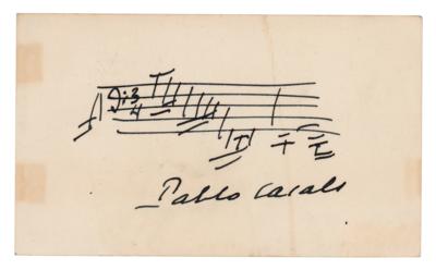 Lot #505 Pablo Casals Autograph Musical Quotation