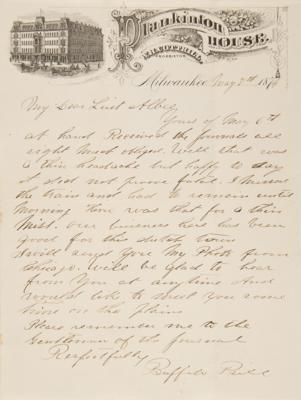 Lot #195 William F. 'Buffalo Bill' Cody Autograph Letter Signed and Cabinet Photo - Image 2