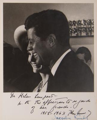 Lot #72 John and Jacqueline Kennedy Signed Photograph to Longtime Secretary Helen Lempart - Image 1