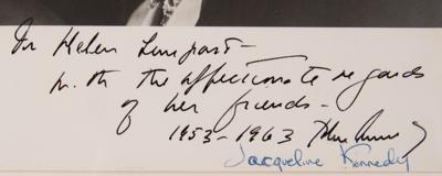Lot #72 John and Jacqueline Kennedy Signed Photograph to Longtime Secretary Helen Lempart - Image 3