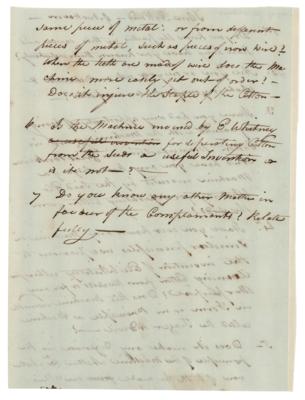 Lot #189 Eli Whitney Autograph Manuscript Signed Three Times on Cotton Gin Patent Lawsuit - Image 3