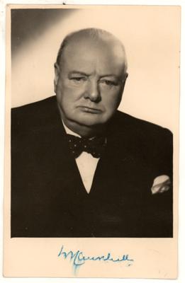 Lot #161 Winston Churchill Signed Photograph by