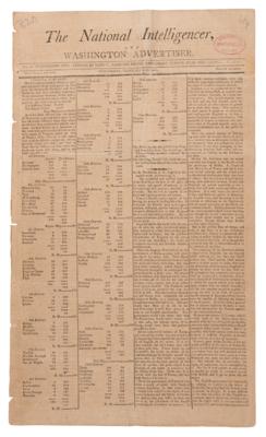Lot #42 Thomas Jefferson Election Newspaper: The National Intelligencer (February 11, 1801) - Image 1