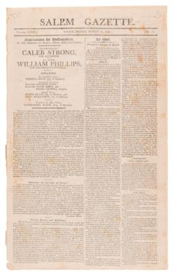 Lot #47 James Madison Inauguration Newspaper: Salem Gazette (March 12, 1813) - Image 1