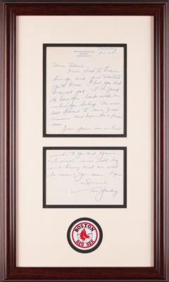 Lot #670 Tom Yawkey Autograph Letter Signed: "Hope for a pennant soon" - Image 1